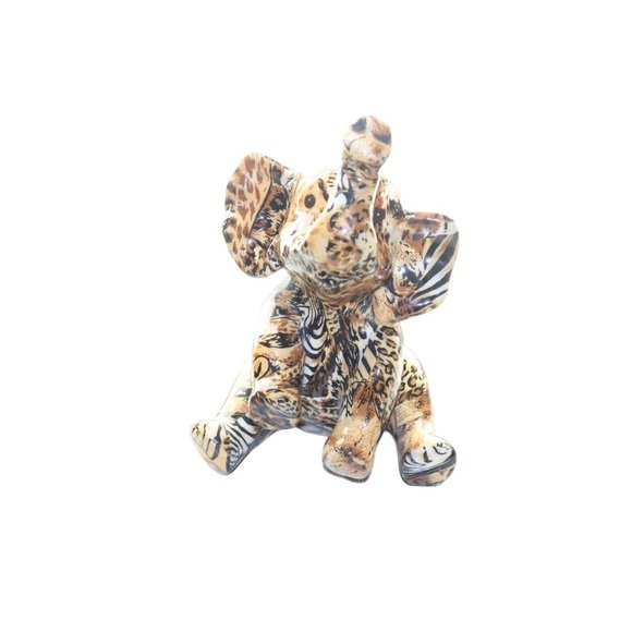 La Vie Animal Print Elephant Statue Figurine - Picture 8 of 8